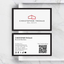 Modern Home Logotyp Real Gods Red/White QR Visitkort