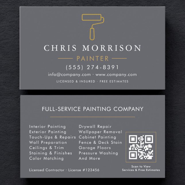 Modern Home Painter Contractor QR Code Visitkort (Skapare uppladdad)