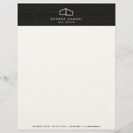 Modern Home Real Gods Logotyp Mörk Wood Business Brevhuvud