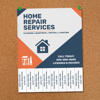 Modern Home Repair Tear-Off Tabs Flyer
