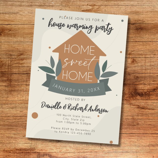 Modern Home Sweet Home House Warming Party Inbjudningar (Skapare uppladdad)
