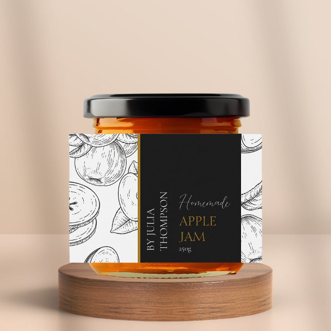 Modern Homemade Apple Sylt-etikett Mat Etiketter (Skapare uppladdad)