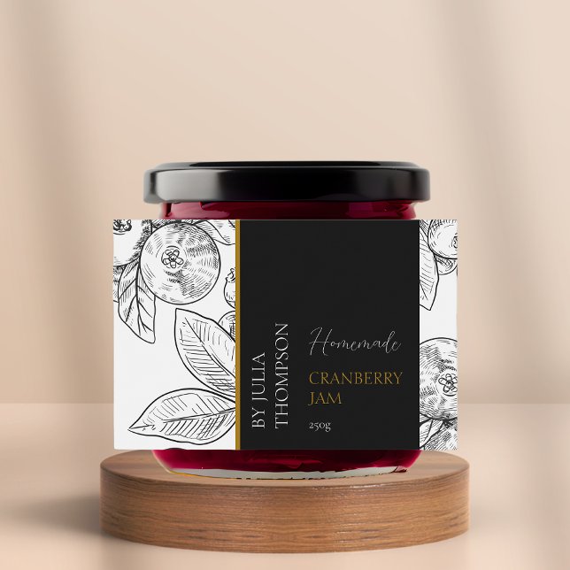 Modern Homemade Cranberry Sylt-etikett Mat Etiketter (Skapare uppladdad)