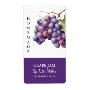 Modern Homemade Grape Sylt-etikett Fraktsedel