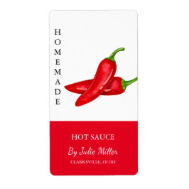 Modern Homemade Hett Sauce-etikett Fraktsedel