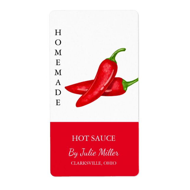 Modern Homemade Hett Sauce-etikett Fraktsedel (Framsidan)