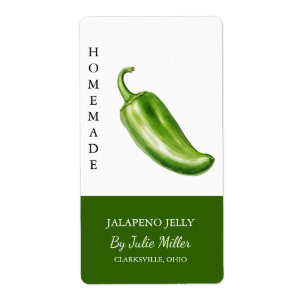 Modern Homemade Jalapeno Jelly Label Fraktsedel