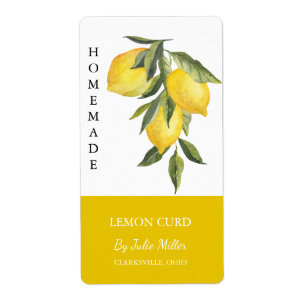 Modern homemade Lemon Curd-etikett Fraktsedel