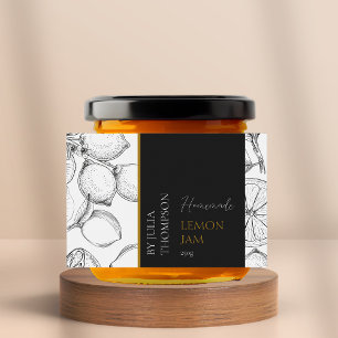 Modern Homemade Lemon Sylt-etikett Mat Etiketter