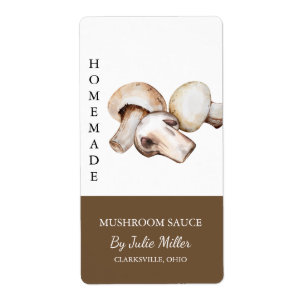 Modern Homemade Mushroom Sauce-etikett Fraktsedel