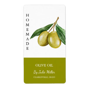 Modern homemade Olive Oil-etikett Fraktsedel