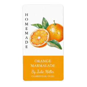 Modern Homemade Orange Marmalade-etikett Fraktsedel