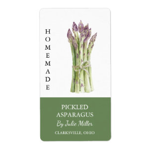 Modern Homemade Pickled Asparagus-etikett Fraktsedel