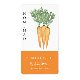 Modern Homemade Pickled Carrot-etikett Fraktsedel