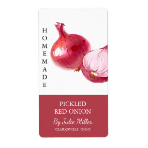 Modern Homemade Pickled Red Onion-etikett Fraktsedel
