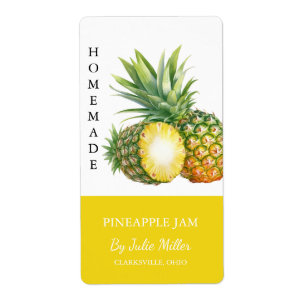 Modern Homemade Pineapple Sylt-etikett Fraktsedel