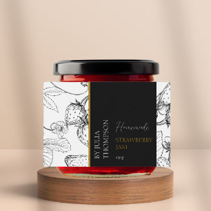 Modern Homemade Strawberry Sylt-etikett Mat Etiketter