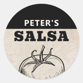 Modern Homemade tomato Salsa grunge design Runt Klistermärke