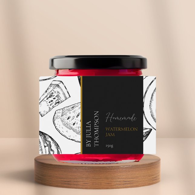 Modern Homemade Watermelon Sylt-etikett Mat Etiketter (Skapare uppladdad)