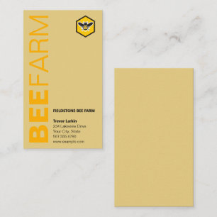 Modern Honeybee Logotyp Bee Farm Satin Guld Biodli Visitkort