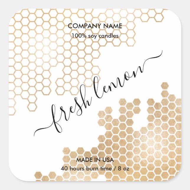 Modern HONEYCOMB-bin vax Fyrkantigt Klistermärke (Framsida)