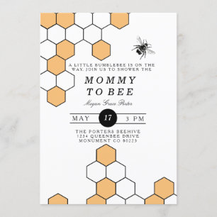 Modern Honeycomb Bumblebebisdusch Inbjudningar