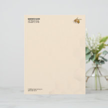 Modern Honeycomb Watermark Bee Logotyp Letterhead
