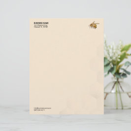 Modern Honeycomb Watermark Bee Logotyp Letterhead Brevhuvud