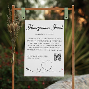 Modern Honeymånfond QR-kod, Wishing well Poster