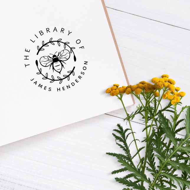Modern honungsbi botaniskt från Bibliotek Bok Stämpel (Skapare uppladdad)