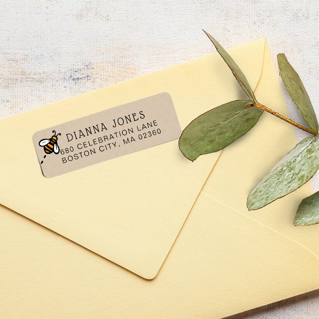 Modern honungsbin returadress etikett (Modern Honey Bee Return Address Label)
