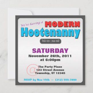 Modern Hootenanny Square Party-inbjudan Inbjudningar