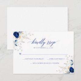 Modern Horisont Blue Calligraphy-Bröllop OSA Tack Kort