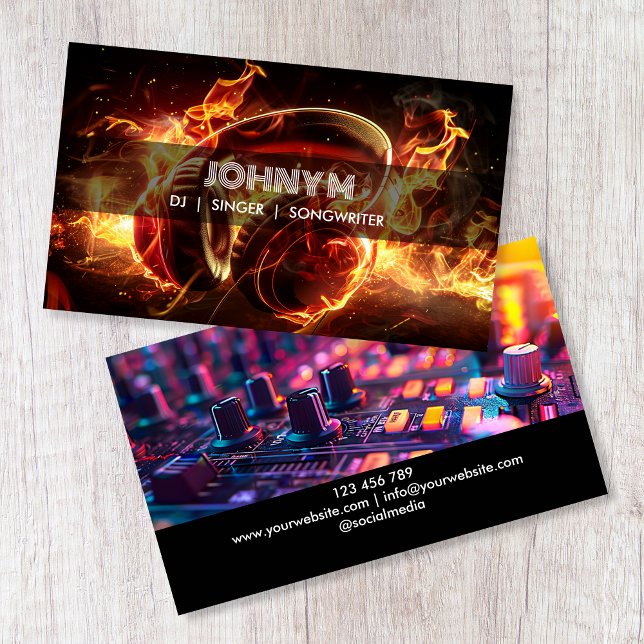 Modern hörlurar DJ Songwriter Music Singer Visitkort (Skapare uppladdad)