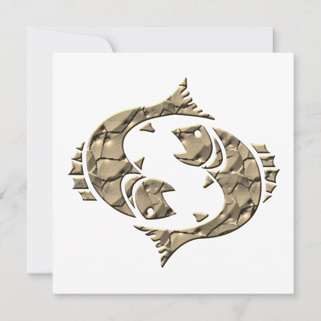 Modern Horoscope Zodiac Sign Pisces Julkort (Framsida)