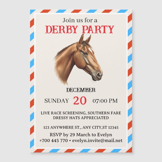 Modern Horse Racing Event Invitation (Framsida)
