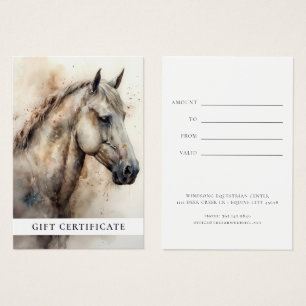 Modern Horse Riding Lessons Gift Certificate Visitkort