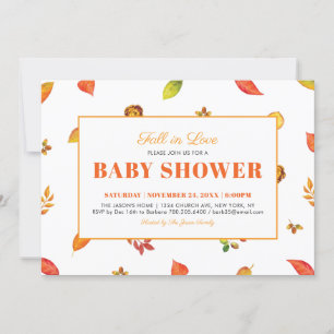 Modern höst-/höstblads-babyshower-inbjudan inbjudningar