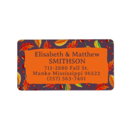 Modern Höst löv Chestnut Fall Thanksgiving Adressetikett