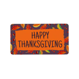 Modern Höst löv Chestnut Fall Thanksgiving Adressetikett