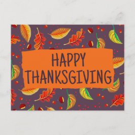 Modern Höst löv Chestnut Fall Thanksgiving Vykort