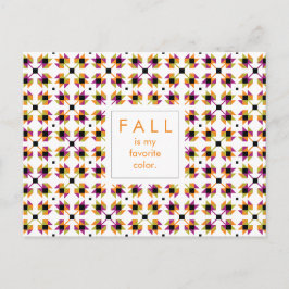 Modern Höst löv Quilt Mönster Vykort