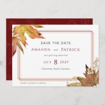 Modern höst löv trädgårdsbröllop