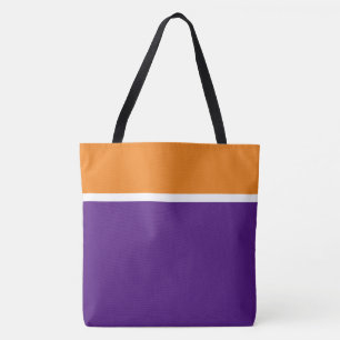 Modern Höst Orange Kunglig Lila Färgblock Tygkasse