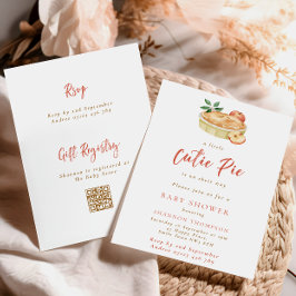 Modern Höst Sötis QR-kod Baby Shower Inbjudningar