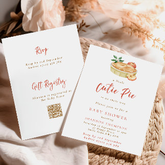 Modern Höst Sötis QR-kod Baby Shower Inbjudningar