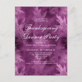 Modern höstbladskör Thanksgiving middagspartaj Inbjudan Vykort