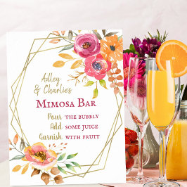 Modern höstblommig bröllopsbrunch Mimosa Poster