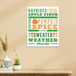 Modern höstfällning Ord Art Poster