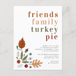 Modern hösthöst, Thanksgiving Party Meddelande Vykort